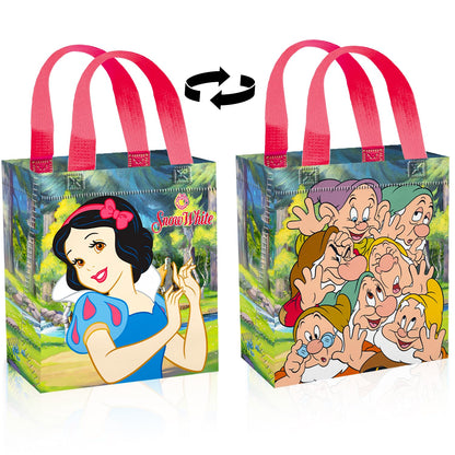 Snow White Party Favor Bags Set – 24 Pack 8" Disney Goodie Bags for Kids Bulk Reusable Mini Totes | Disney Snow White Birthday Party Supplies