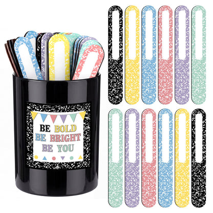 Glenmal 36 Pcs Composition Book Flip Name Sticks for Classroom with Strage Box Multicolor Talking Flip Name Sticks for Teacher Essentials Grouping Learning Activies Student Educational Back to School