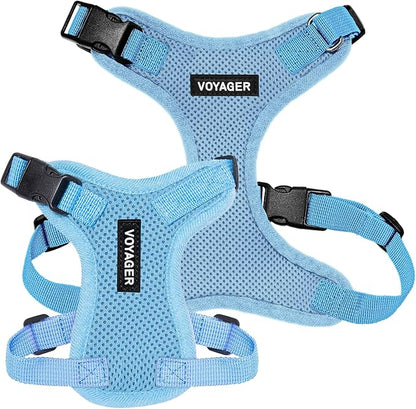 Voyager Step-in Pet Harness - All Weather Mesh, Adjustable Step in Harness for Cats and Dogs by Best Pet Supplies - Baby Blue, L