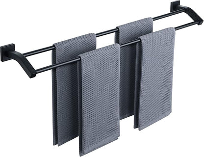 Alise Bath Double Towel Bars Towel Racks for Bathroom,32 Inch Wall Mount Towel Holder Heavy Duty SUS304 Stainless Steel Towel Hanger Towel Rail,Matte Black