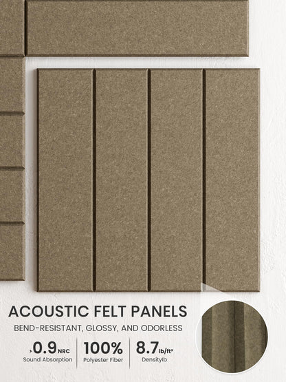 Bumusty Large Cork Board Alternative-36 x 24" Felt Bulletin Board Tiles, with 30 Pushpins, 40 Adhesive Tabs, Bold-Stripe 6-Pack, Cork Boards for Office Push Pin Board Felt Board-Earth Brown