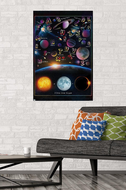 Trends International Ali Chris - The Solar System: Total Eclipse Letters Wall Poster, 34L x 22.4W, Premium Unframed Version