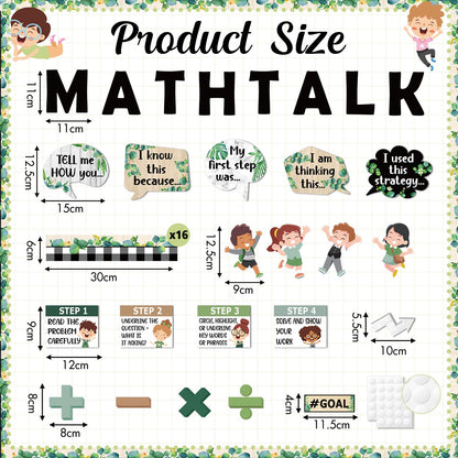 Pajean 85 Pcs Math Bulletin Board Set Math Posters Classroom Decorations for Elementary Middle High School Mathematics Education Posters Teacher Supplies(Plant)