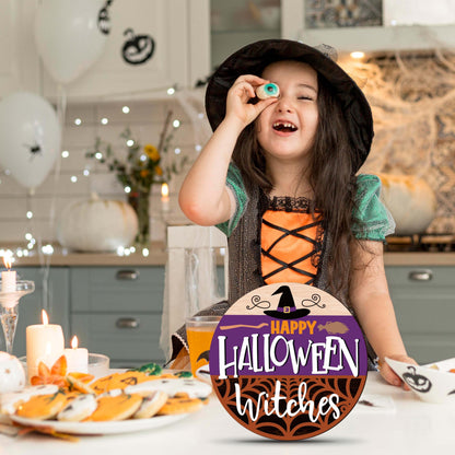 Beshoul Halloween Desk Decorations for Home, Witch Hat Gifts for Women Friends Coworkers, Web Witches Table Decor for Bedroom Living Room Bathroom - D03