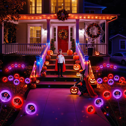 ELECLINK Halloween Decorations Outdoor Solar Lights, 6 Pack 36LEDs Scary Halloween Lights, Waterproof Swaying by Wind Spooky Solar Eyeballs Light for Yard Garden Grave Cemetery Halloween Decor