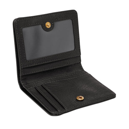 Fossil Women's Wallet, Logan Leather Wallet RFID Blocking Small Bifold, Black