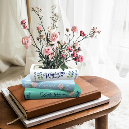 GLASSWINDS Book Planter, Unique Ceramic Book Vase for Flowers, Book-Shaped Decorative Planters, Cute Bookshelf Decor, Ceramic Planter Pot with Drainage Hole, Gifts for Books Lovers, Books Storage Box
