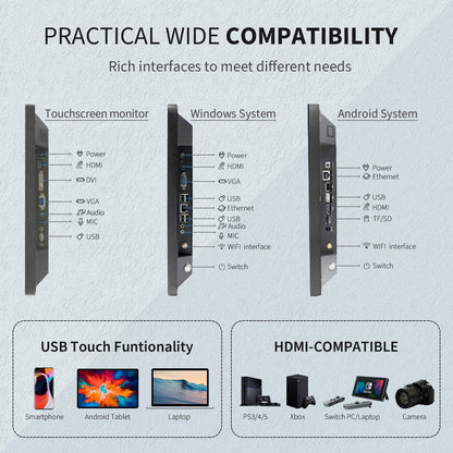 TouchWo 27 inch Android 11 Touchscreen Monitor Tablet, 16:9 FHD 1080P, WiFi & BT, Built-in Speakers, RK3568 2GB RAM & 32GB ROM, Smart Board for Classroom, Meeting & Game