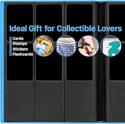 【2026】Trading Card Binder 9 Pocket, Premium Sports Collection Binder Game Cards Book with Sleeves Side Loading, Anti-open Strap Double Sided Waterproof 360 Card Folder
