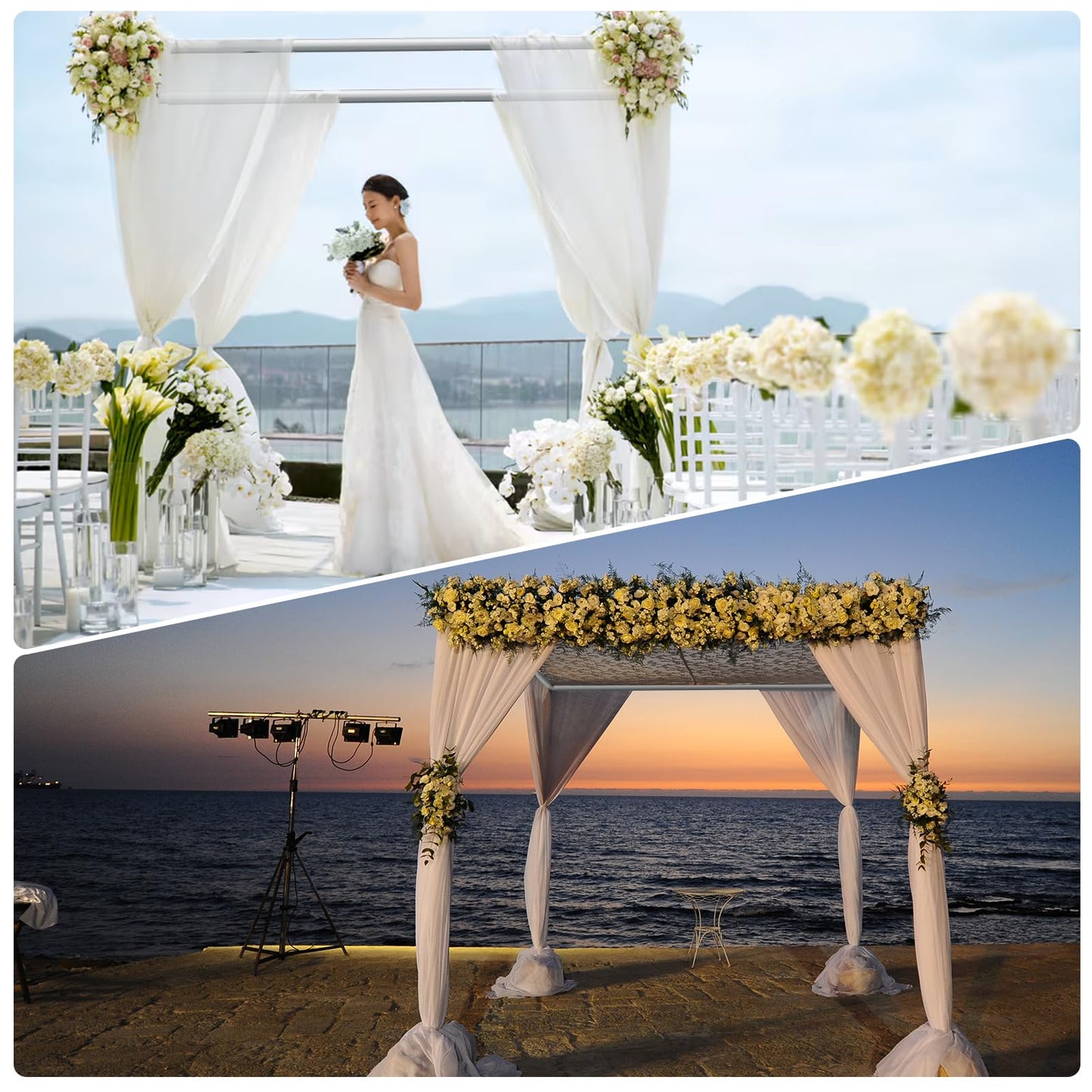 10ft Square Backdrop Stand Heavy Duty, 10Ft Tall x 40Ft Wide Adjustable Pipe and Drape Photo Background Support Kit, Adjustable Metal Frame with Flat Base for Wedding Birthday Party Decorations