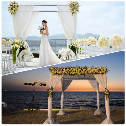 10ft Square Backdrop Stand Heavy Duty, 10Ft Tall x 40Ft Wide Adjustable Pipe and Drape Photo Background Support Kit, Adjustable Metal Frame with Flat Base for Wedding Birthday Party Decorations