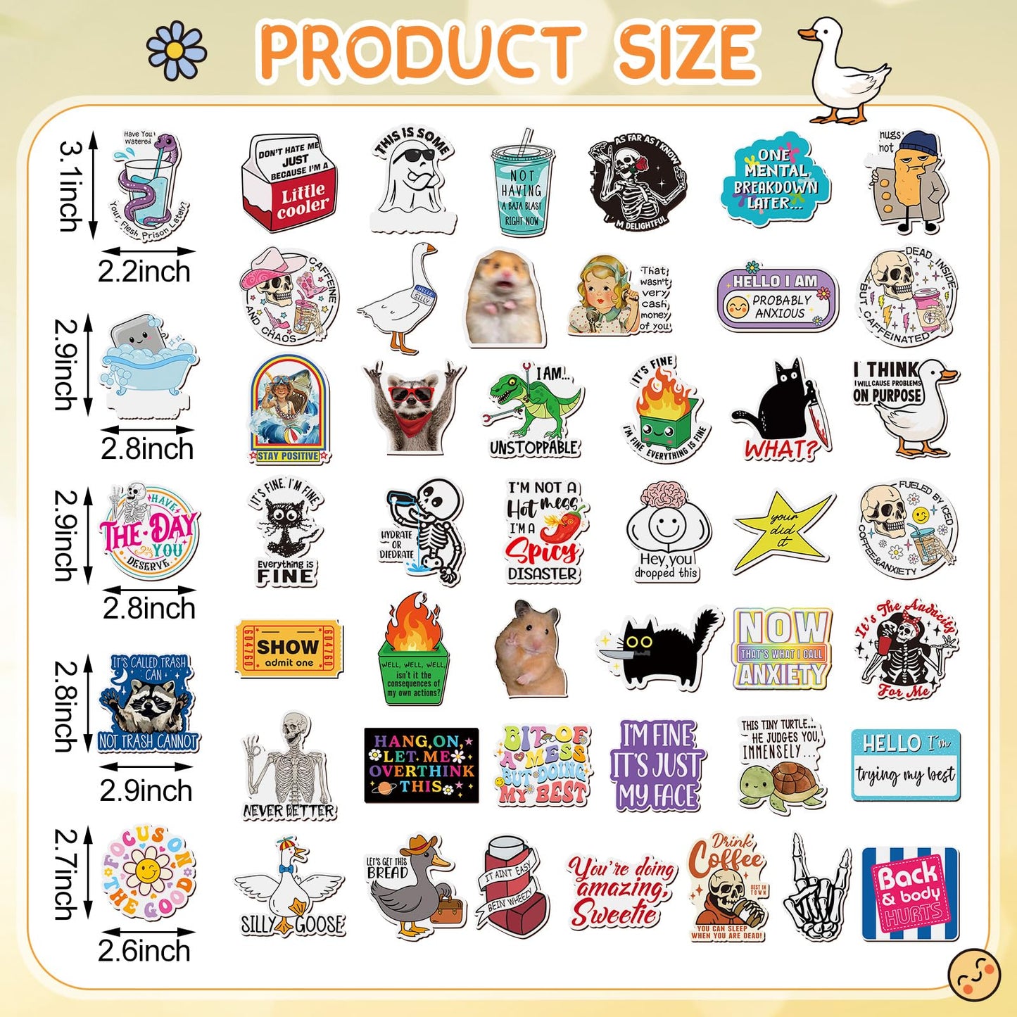 Xuhal 50 Pcs Funny Fridge Magnets Bulk Reusable Novel Expressions Cute Animal and Words Refrigerator Magnets for Adults Home Office Kitchen Decoration