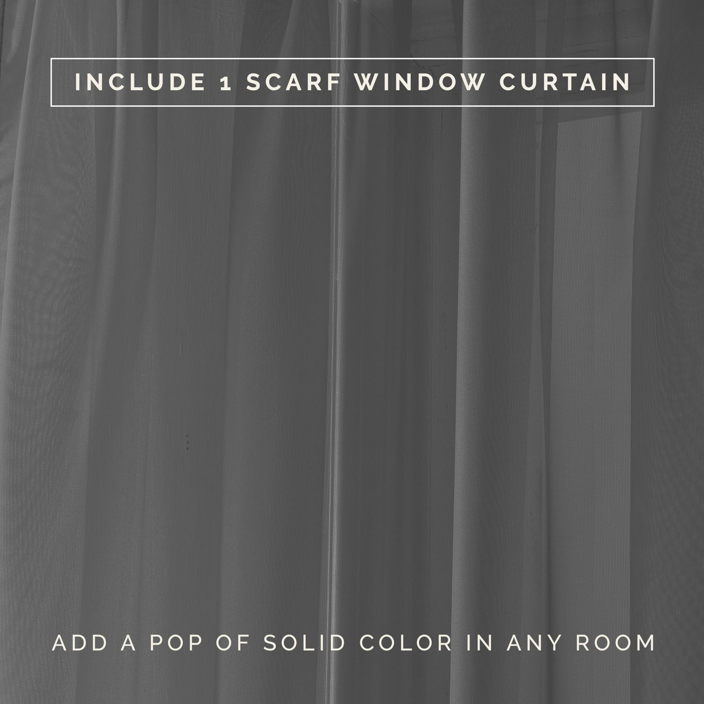 Elegant Comfort Lightweight Sheer Voile Window Scarf Valance - 216 Inch Long - 1 Panel Sheer Curtain for Living Room, Event Decor, Bedroom, (1 Piece) 55" X 216'' Long, Gray