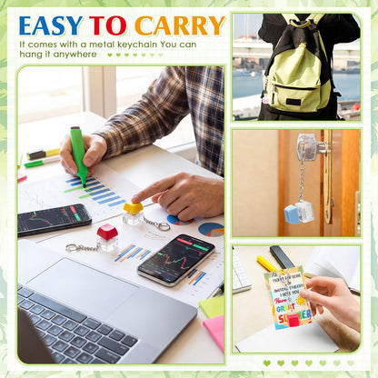 Seenelling 24 Set End of The School Year Gifts for Students Keyboard Fidget Clicker Keychain with Cards and Twist Ties Summer 2026 Graduation Party Favors for Last Day of School Gifts Prizes