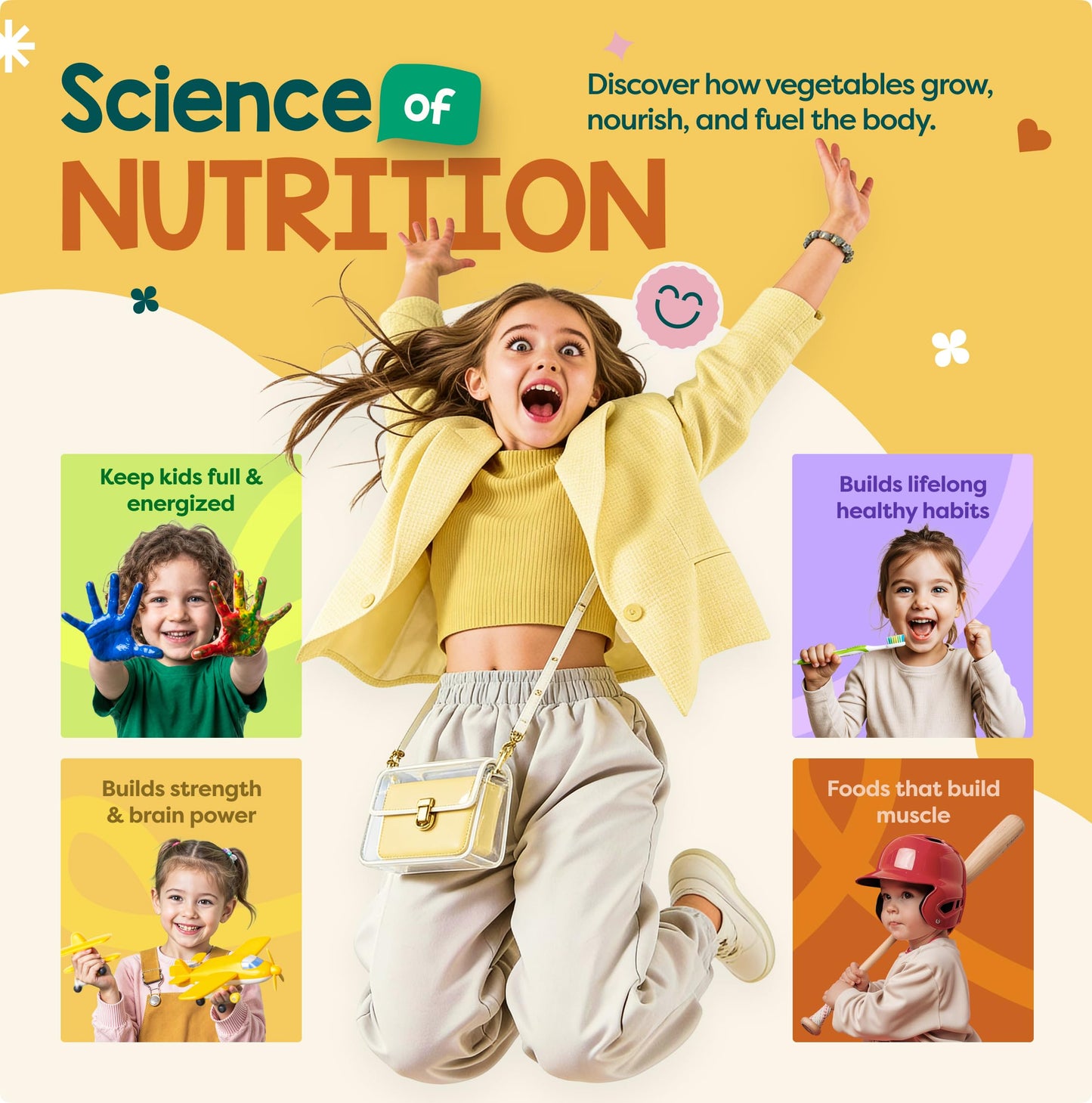 Baketivity Vibrant Veggies Box – Kids Nutrition Kit, STEM Science Kit for Kids, Preschool Learning Activities, Homeschool Supplies, Hands-On Kids Activities, Birthday Gifts for Kids