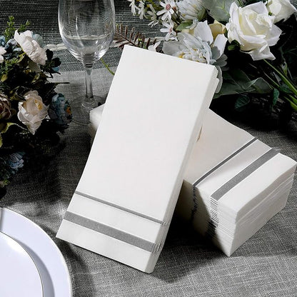 FOCUSLINE 200 Linen Feel Disposable Bathroom Napkins, Soft and Absorbent Paper