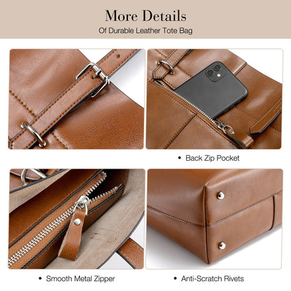 UEIRY Genuine Leather Tote Bag for Women, Large Women's Leather Shoulder Bags, Designer Womens Totes Purse with Top Handles