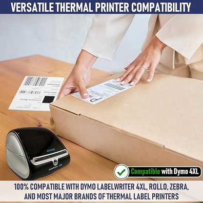 Dasher Products Thermal Shipping Labels Compatible with Dymo LabelWriter 4XL 1744907 4x6 Internet Postage Labels, Water Resistant, Strong Adhesive, Perforated, 220 per Roll (4 Pack)