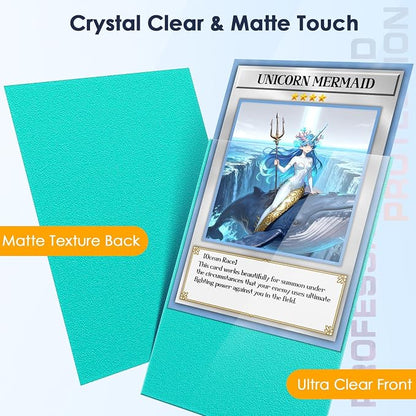 500 Pcs Card Sleeves for Trading Card, Matte Card Sleeves Deck Card Protectors Compatible with Baseball Cards, Sports Cards, Game Cards (Mint)