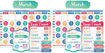 Teacher Created Resources Watercolor Calendar Bulletin Board - 8971 (Pack of 2)