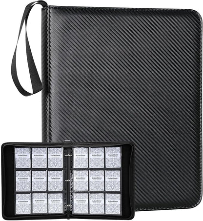 Card Binder – 720 Capacity, Zippered Trading Card Holder for MTG, Sports & Collectible Cards – Acid-Free, Durable & Travel-Friendly Storage (Black, 9 Pocket)