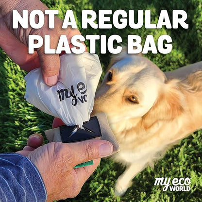 MyEcoWorld® Compostable Pet Poop Bags - Made with Corn and Other Certified Compostable Materials - 720 Bags - 48 Roll - Extra Strong - Leak Proof - Unscented - Easy to Open