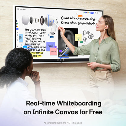 Vibe S1 4K UHD Smart Board, 55 Inch Digital Whiteboard for Office and Classroom, Electronic Presentation Meeting Device for Hybrid Work, Interative Touchscreen Display, Chrome OS and 250+ Free Apps