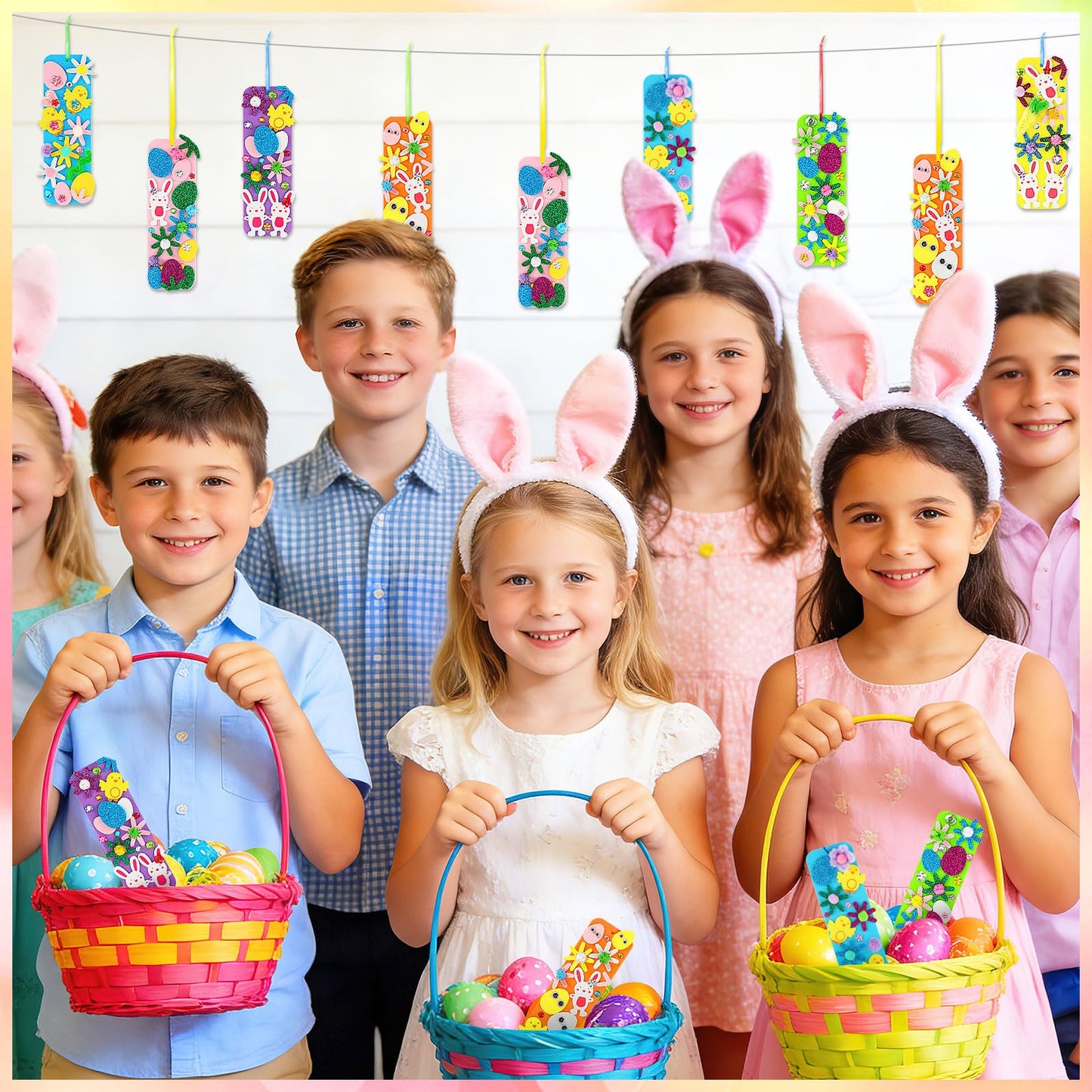 Easter Kids Craft Kit 36Sets Spring Foam Stickers Bookmark Ornament Decor