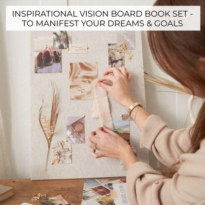 Inspirational Vision Board Kit – Complete Set with Vision Board Book & Felt Board, Motivational Pictures & Quotes to Map Your Goals & Dreams - The Perfect Supplies to Visualize Goal Setting & Success