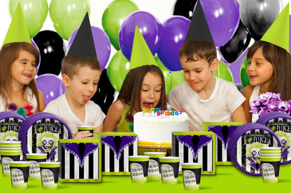Beatlejuice Party Supplies - Ghost Birthday Supplies - Halloween - Tableware Set Includes Plates Napkins Cups - Kit for 16