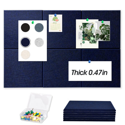 Thick Cork Board Tiles for Wall with Push Pins, Removable 36"x24"x0.47" Bulletin Board Sets, Magrowill 6 Packs Felt Panels Self-Adhesive Pin Board