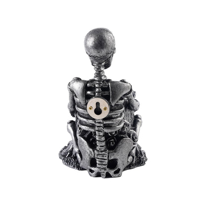 Skeleton Toothbrush Holder for Bathroom, Resin Skull Pen Holder, Gothic Decor, Desk Storage Cup for Toothpaste, Makeup Brushes or Combs, Metal Black