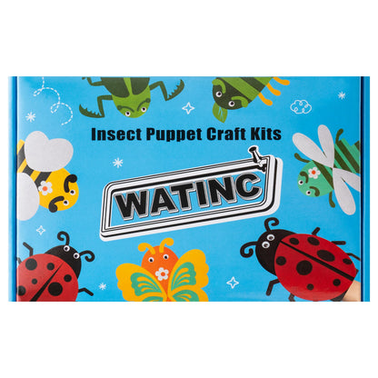 WATINC 6Pcs Hand Puppet Making Kit, Art Craft Felt Sock Puppet Toys, Creative DIY Make Your Own Pompoms Wiggle Googly Eyes Storytelling Role Play Party Supplies Gift for Girls Boys (Insect)