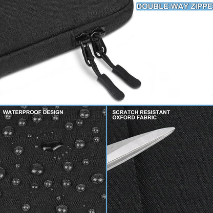 Laptop Sleeve Case 13.3 inch, Shockproof Protective Computer Cover with Accessories Pocket, Portable Laptop Bag Compatible with MacBook Air/Pro 13-13.3 inch, Compatible for MacBook Pro 14 inch, Black