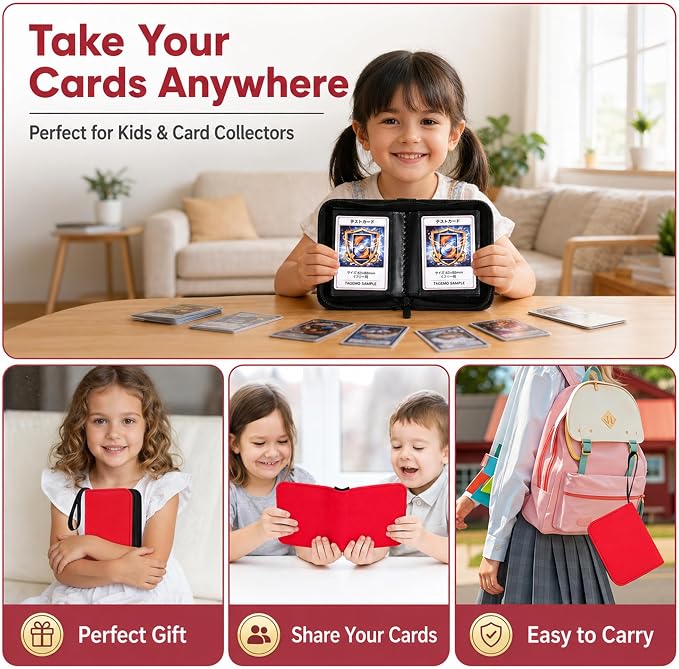 Mini Trading Card Binder Album, 1 Pocket Card Binder with 20 Double-Sided Pages 40 Pockets, Side Loading Small Card Binder for Trading Cards, Single Card Holder Book for Collectors and Kids