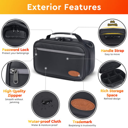 BOYISTARG Large Smell Proof Bag with 8 Small Items, Portable Smell Proof Storage Case with Combination Lock For Home and Travel, Black