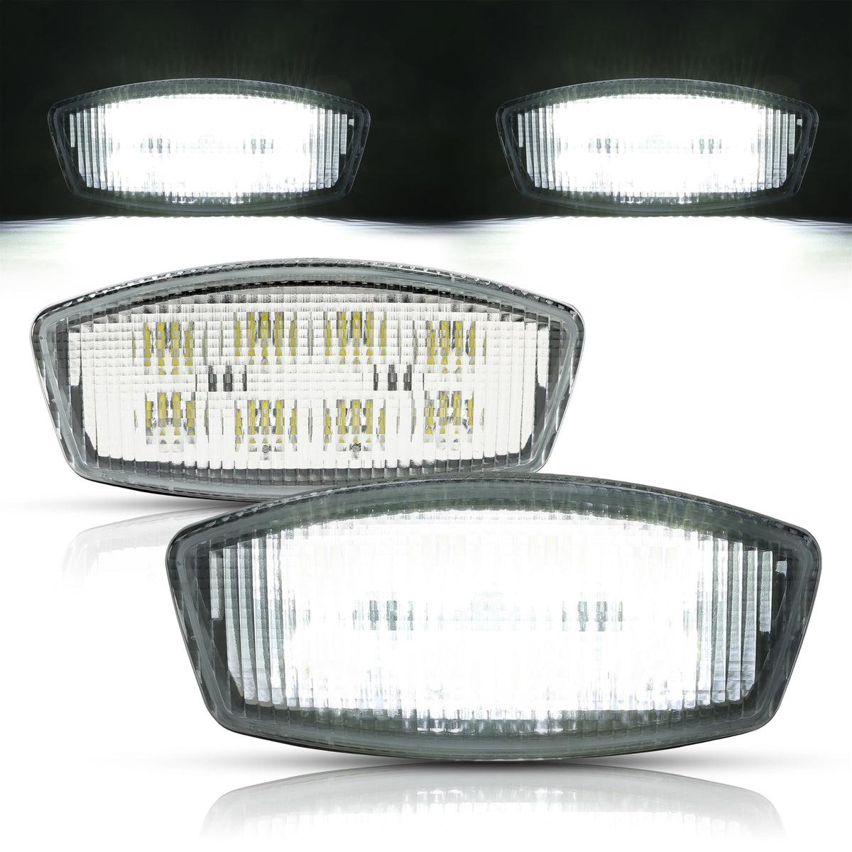 HECASA LED Cab Light for Kubota Tractors, 12V 24W, Clear Lens, Plastic & Aluminium Alloy, Model VC-LYPL-308-2, 2 pcs
