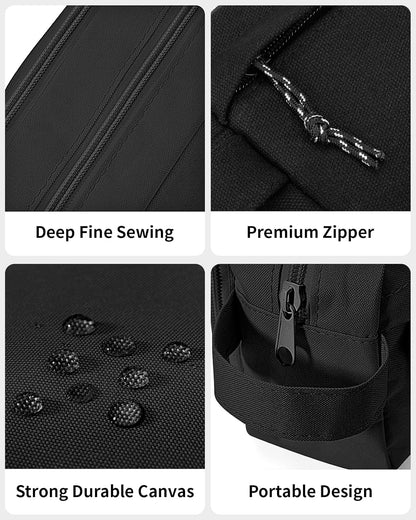 Sooez Big Capacity Pencil Pen Case, Upgraded Canvas Pencil Pouch Large Pencil Bag Organizer, Separate Compartments Easy Grip Handle, Aesthetic Supply for School Teens Adults, Army Green