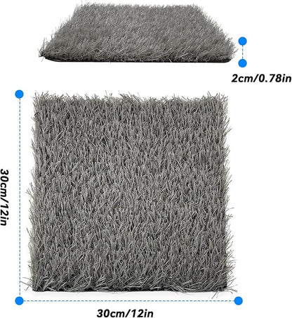 6 Pcs Chickens Nesting Box Pads -12×12",Washable Chickens Nesting Pads Artificial Grass Rug Reusable Hens Nest Boxes Pad Chicken Coop Bedding for Laying Eggs (Grey)