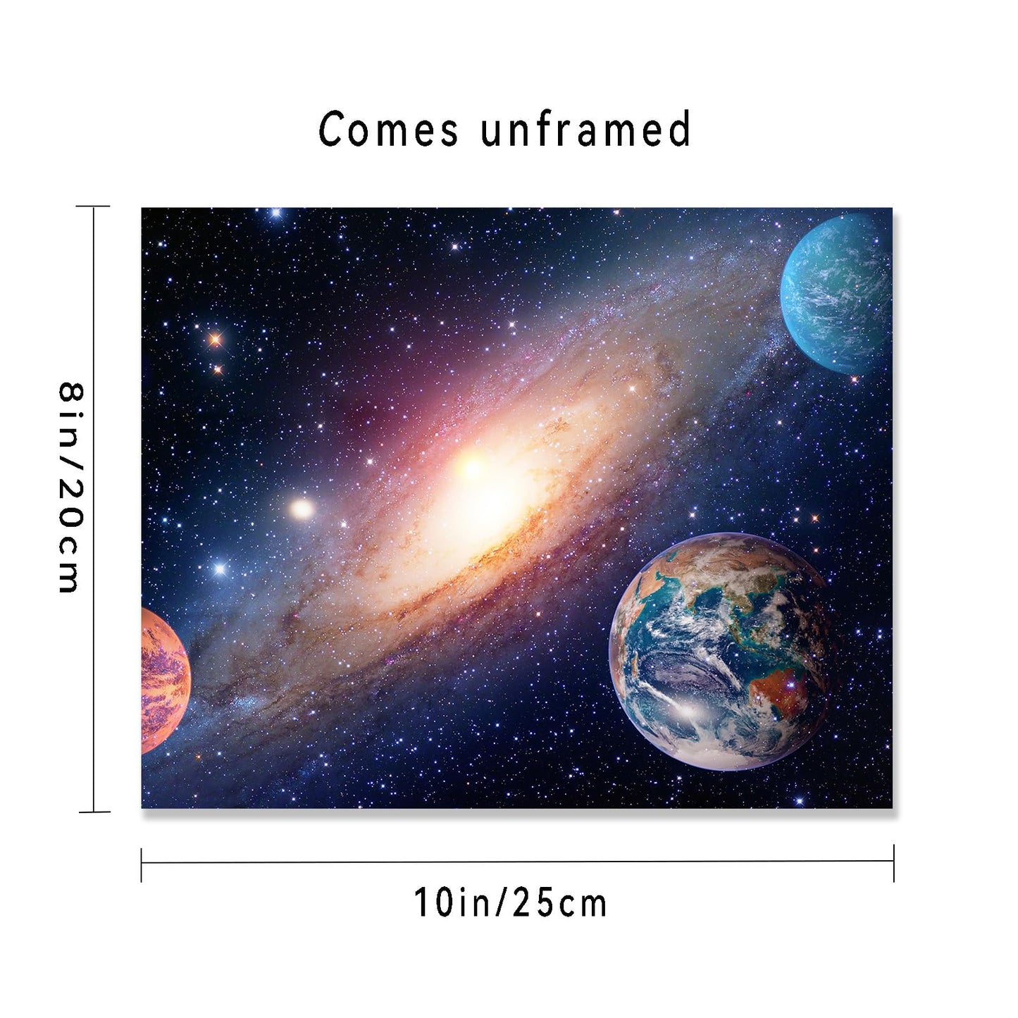 Outer Space Posters Solar System Planet Painting Galaxy Pictures Nebula Wall Art Kids Bedroom Outer Space Room Decor Interstellar Posters Living Room Home Decoration Set of 9( 8x10 inches) Unframed