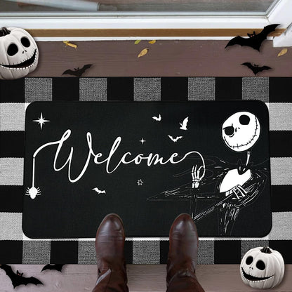 Darno Jack Skeleton Door Mat 30x17 inch, Nightmare Christmas Welcome Doormat, Nightmare Christmas Gfits, Nightmare Christmas Decor