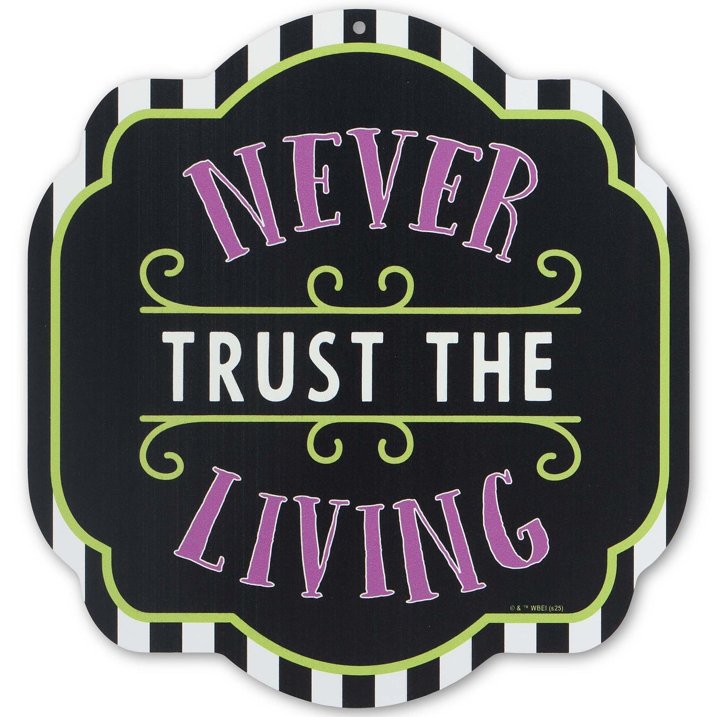 Beetlejuice Never Trust the Living Metal Wall Decor - Spooky Beetlejuice Sign for Halloween Decor