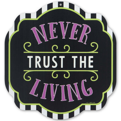 Beetlejuice Never Trust the Living Metal Wall Decor - Spooky Beetlejuice Sign for Halloween Decor