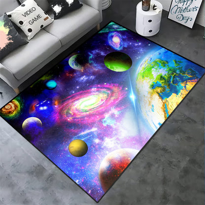 Solar System Rug - Outer Space Rugs Galaxy Mat Planets Carpet for Kids Bedroom Playroom Classroom Home Decor,4'×5'