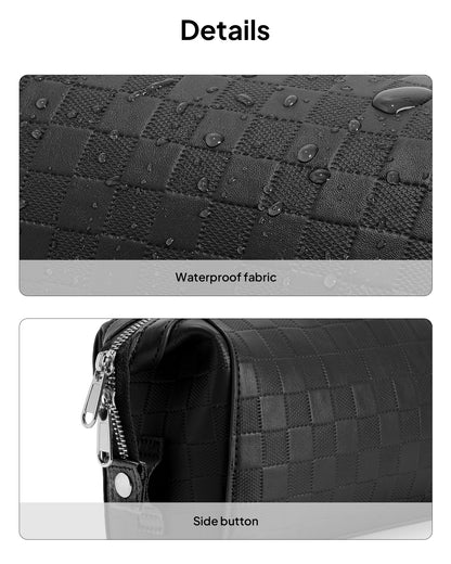 TOPEAST Travel Makeup Bag Cosmetic Bags for Women, 3 Pcs Set Make Up Toiletry Bag with Removable Zip Pouch, Waterproof Leather Makeup Brush Organizer for Travel Essentials, Black