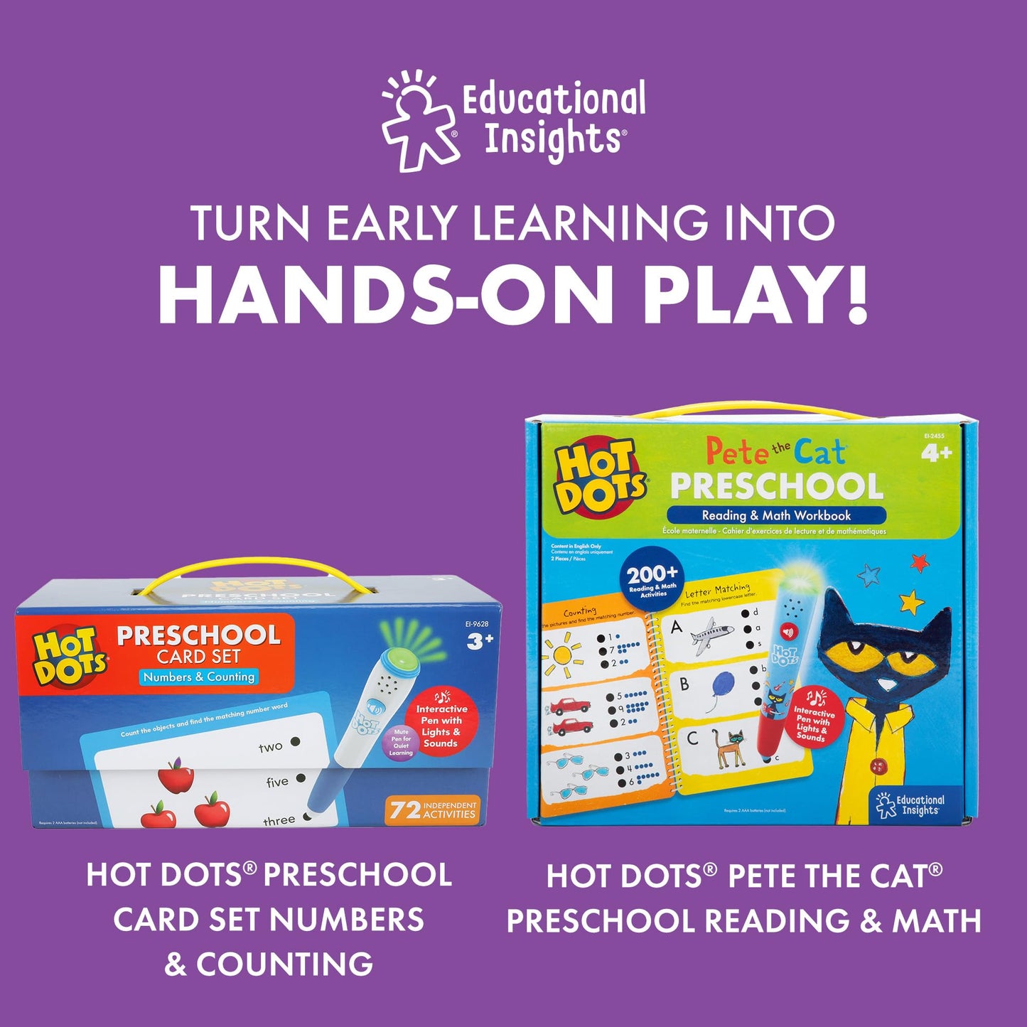 Educational Insights Hot Dots Alphabet Set with 72 Activities, Learn to Read Preschool Set with Interactive Pen, Ages 3+