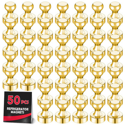 LOVIMAG Fridge Magnets 50Pcs Refrigerator Whiteboard Small Strong Magnet Classroom Kitchen Accessories Decorative Locker Set Decor Must Haves Office Calendar Refrigerador Magnetic Cute Crafts Gold