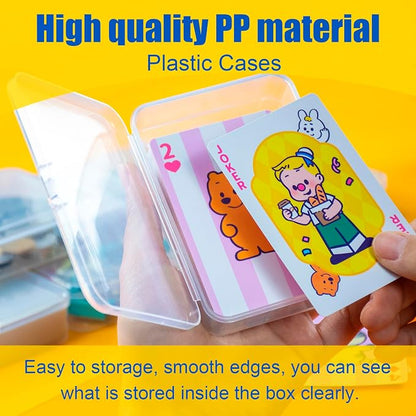 JINUPHION 8 Pcs Playing Card Case, Small Clear Box, Plastic Deck Box, Card Deck Holder, Game Card Storage Organizer (8 pcs Standard) (No Cards)