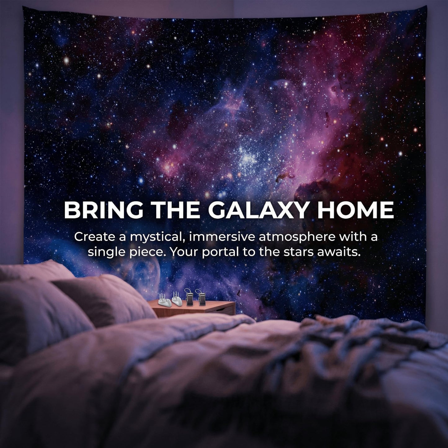 goodbath Large Tapstry, Space Universe Galaxy and Star in Outer Space Tapestries Wall Hangings for Living Room Bedroom Dorm, 90 x 60 Inch, Colorful