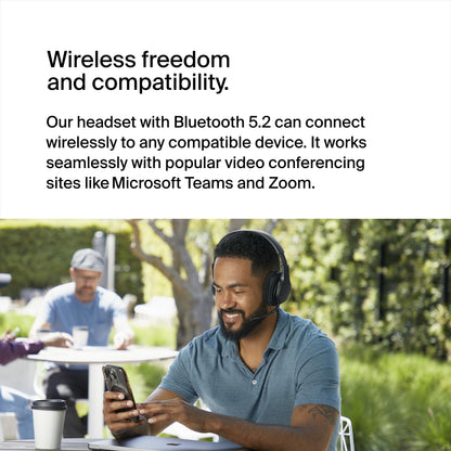 Belkin SoundForm Adapt Wireless Over-Ear Headset, Headphones for Work, Play, Gaming, & Travel w/Built-in Boom Microphone, 45H Battery Life - Compatible with iPhone, iPad, Galaxy, and More - Black